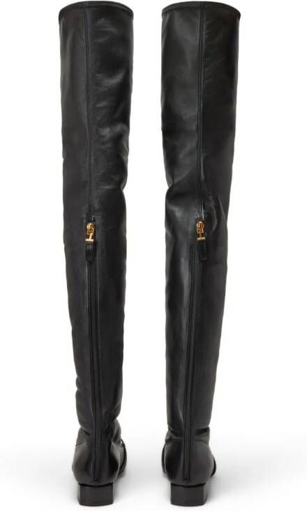 TOM FORD over-the-knee 25mm leather boots Black