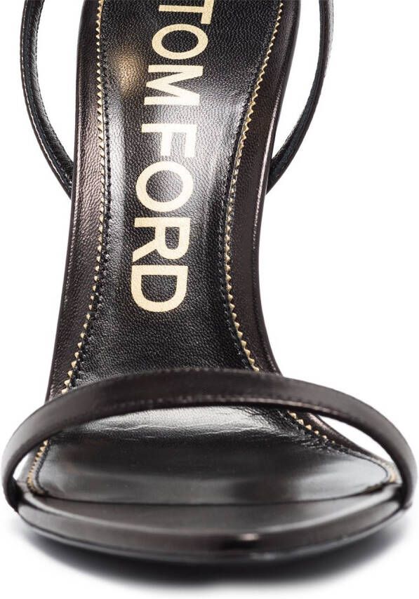 TOM FORD Padlock 105mm metallic heel sandals Black