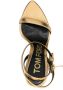TOM FORD Padlock 115mm metallic sandals Gold - Thumbnail 4