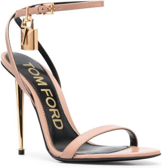 TOM FORD Padlock 120mm leather sandals Pink