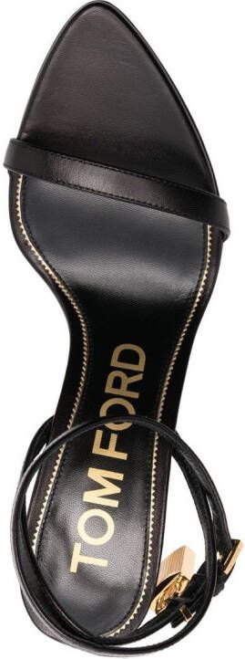 TOM FORD Padlock 85mm leather sandals Black