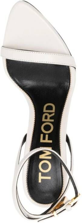 TOM FORD Padlock 85mm leather sandals White
