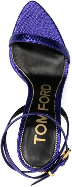 TOM FORD Padlock 90mm leather sandals Purple
