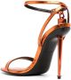 TOM FORD Padlock-detail 100mm leather sandals Orange - Thumbnail 3