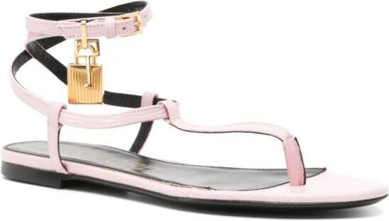 TOM FORD padlock-detail leather sandals Pink