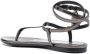 TOM FORD Padlock laminated-leather flat sandals Grey - Thumbnail 3