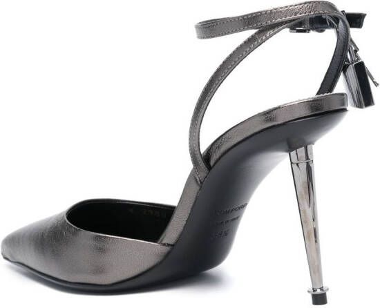 TOM FORD Padlock leather pumps Grey