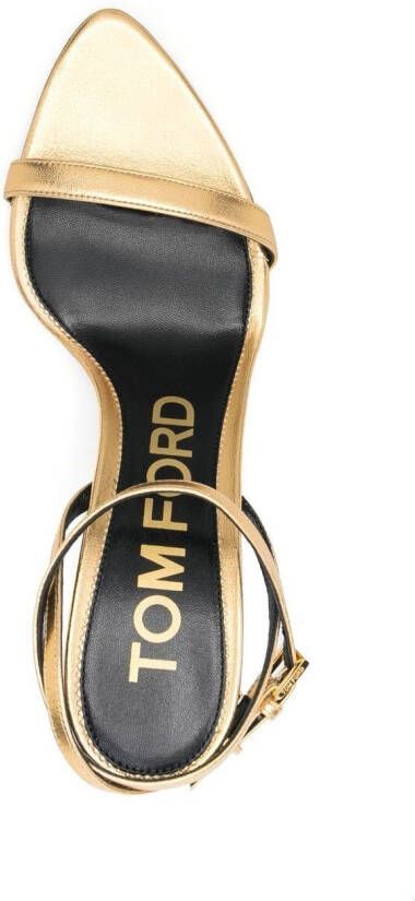 TOM FORD Padlock leather sandals Gold