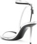 TOM FORD Padlock Pointy Naked 85mm leather sandals Silver - Thumbnail 3
