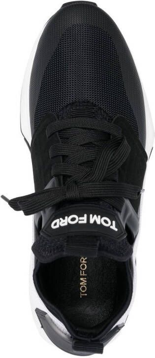TOM FORD panelled logo-patch sneakers Black