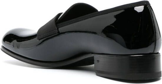 TOM FORD patent-finish leather loafers Black