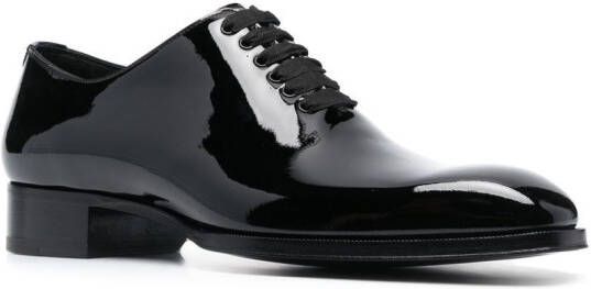 TOM FORD patent-finish oxford shoes Black