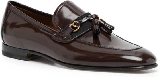 TOM FORD Sean tassel-detail leather loafers Brown
