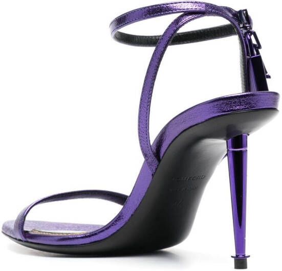 TOM FORD pointed-toe leather 120mm sandals Purple