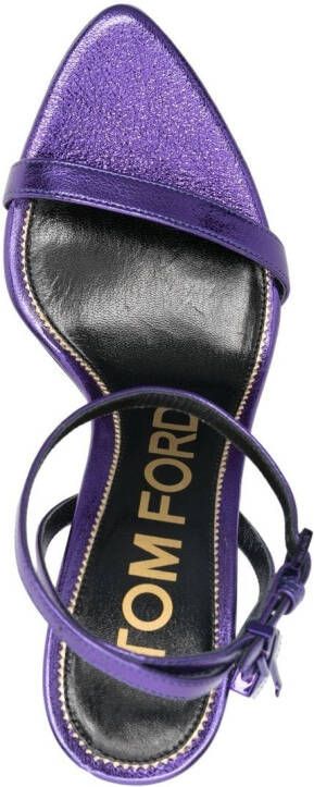 TOM FORD pointed-toe leather 120mm sandals Purple