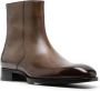 TOM FORD polished leather ankle boots Brown - Thumbnail 2