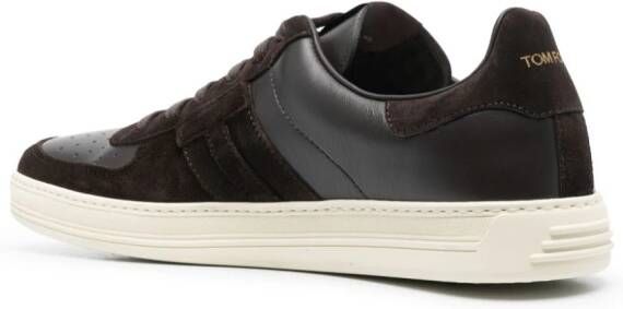 TOM FORD Radcliffe panelled leather sneakers Brown