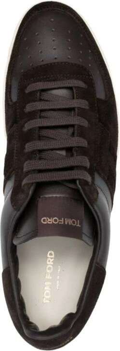 TOM FORD Radcliffe panelled leather sneakers Brown