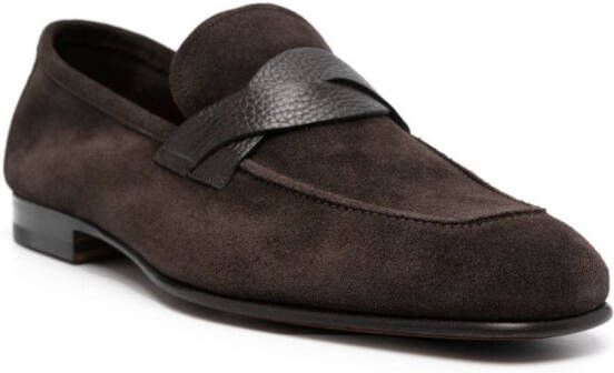 TOM FORD Sean twisted-band suede loafers Brown