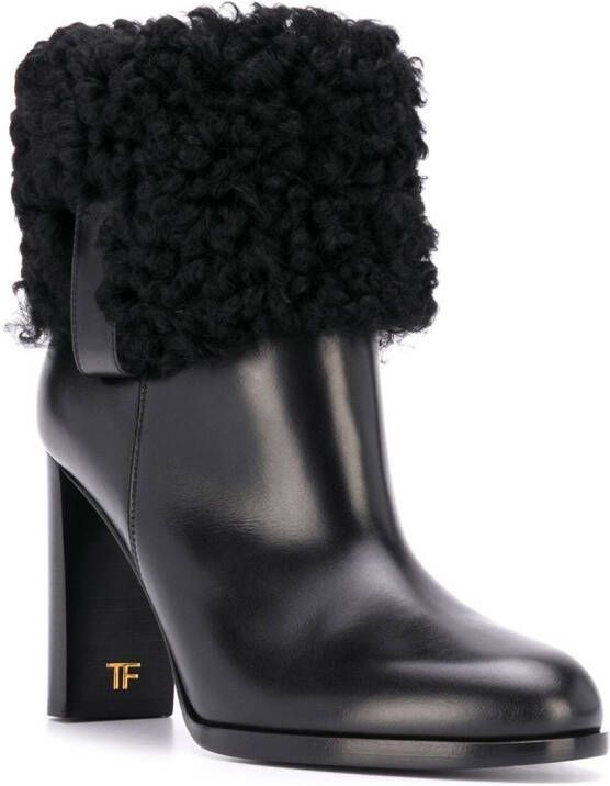 TOM FORD shearling-detail ankle boots Black