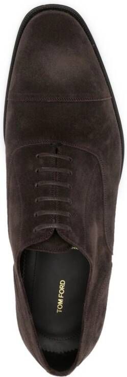 TOM FORD suede Oxford shoes Brown