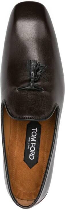 TOM FORD tassel-detail leather loafers Brown