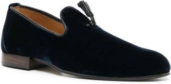 TOM FORD Nicolas tassel-detail velvet loafers Blue