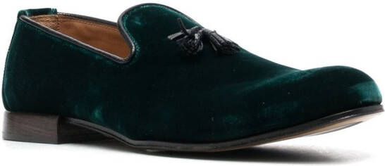 TOM FORD Velvet Nicholas tassel-detail slippers Green
