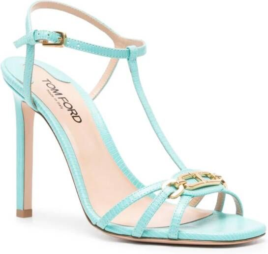 TOM FORD Whitney 105mm leather sandals Blue