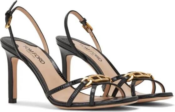 TOM FORD Whitney 85mm leather sandals Black