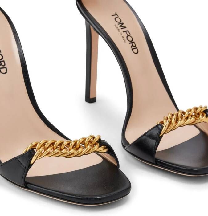 TOM FORD Zenith 105mm chain-link sandals Black