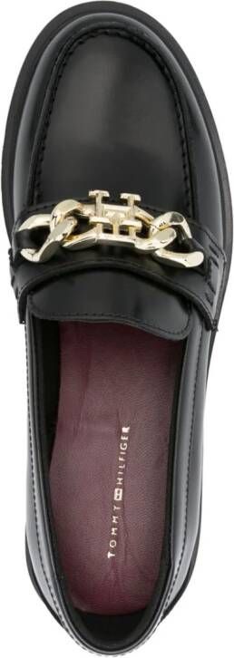 Tommy Hilfiger 30mm chain-trim leather loafers Black