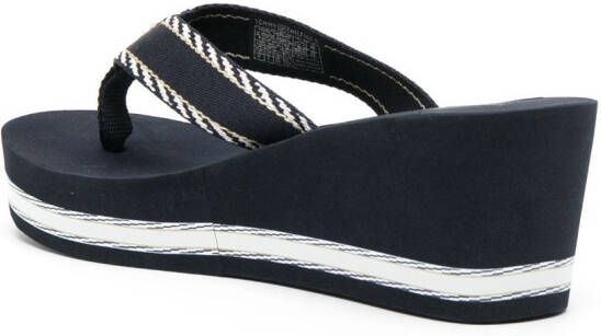 Tommy Hilfiger 65mm logo-strap wedge sandals Blue