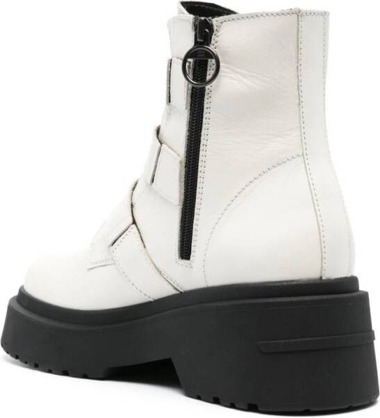 Tommy Hilfiger 70mm leather flatform boots White