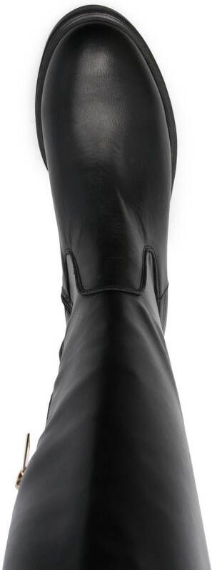 Tommy Hilfiger above-knee leather boots Black