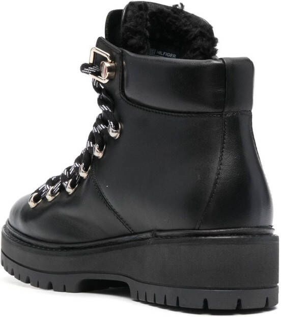 Tommy Hilfiger ankle lace-up fastening boots Black
