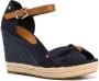 Tommy Hilfiger bow-embellished 100mm wedge sandals Blue - Thumbnail 2