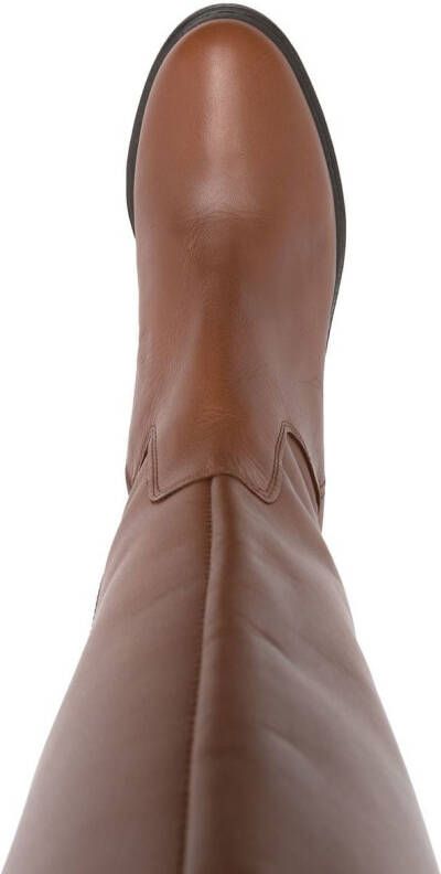 Tommy Hilfiger calf-length leather riding boots Brown