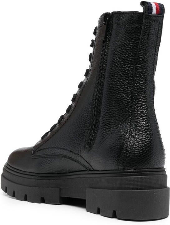 Tommy Hilfiger chunky lace-up leather ankle boots Black