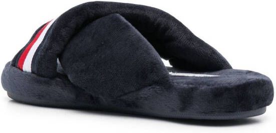 Tommy Hilfiger crossover straps faux-fur slippers Blue