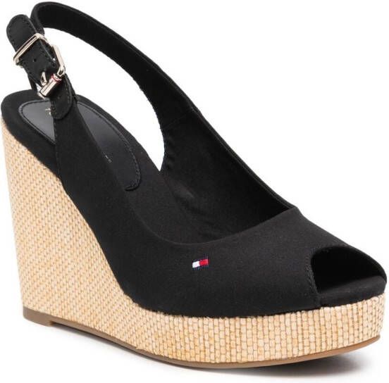 Tommy Hilfiger Elena slingback wedge sandals Black