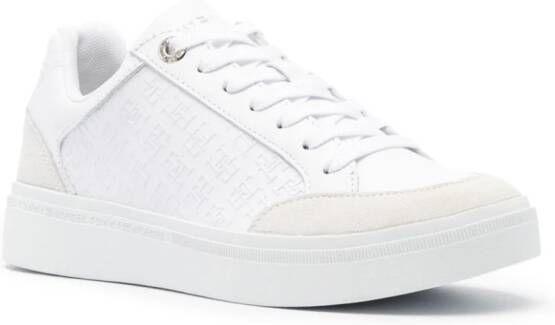 Tommy Hilfiger embossed-logo leather sneakers White