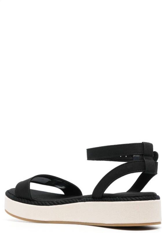 Tommy Hilfiger embroidered-logo platform sandals Black
