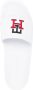 Tommy Hilfiger embroidered-logo slip-on sandals White - Thumbnail 4