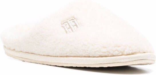 Tommy Hilfiger embroidered-logo slippers White