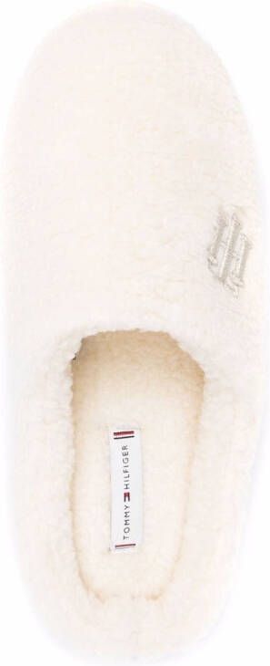 Tommy Hilfiger embroidered-logo slippers White