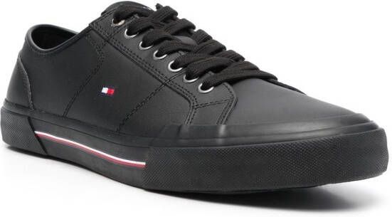 Tommy Hilfiger embroidered logo vulcanised low-top sneakers Black