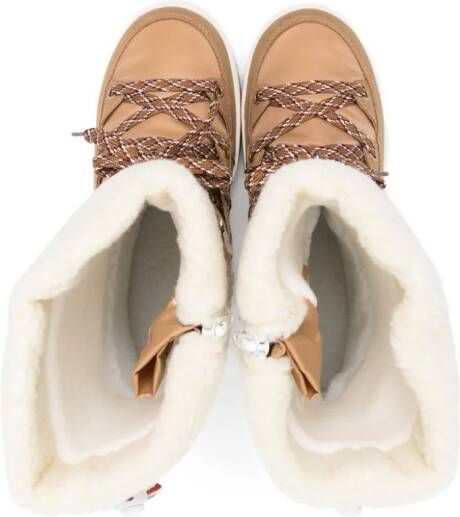 Tommy Hilfiger Junior faux-fur logo-plaque snow boots Neutrals