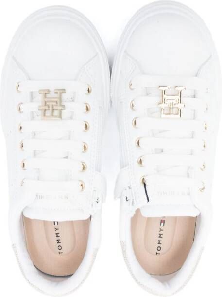 Tommy Hilfiger Junior logo-plaque zipped sneakers White