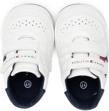 Tommy Hilfiger Junior logo-print touch-strap sneakers White